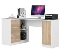 Escritorio esquinero b20 akord color blanco, roble sonoma 155 cm