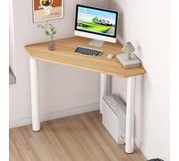 Escritorio esquinero compacto para computadora, escritorio triangular que ahorra espacio para oficina en casa, diseño moderno de estación de trabajo pequeña