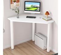 Escritorio esquinero compacto para computadora, escritorio triangular que ahorra espacio para oficina en casa, estación de trabajo pequeña, diseño moderno