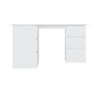 Escritorio esquinero cum laude 4 cajones + 2 puertas blanco 76x145x100 cm