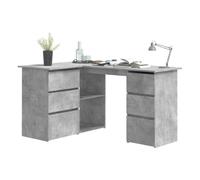 Escritorio esquinero cum laude 4 cajones + 2 puertas gris hormigón 76x145x100 cm