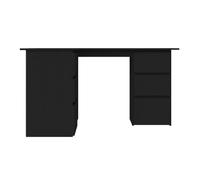 Escritorio esquinero cum laude 4 cajones + 2 puertas negro 76x145x100 cm