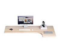 Escritorio esquinero en forma de L montado en la pared, mesa flotante para laptop, para oficina en casa, estudio, dormitorio o balcón, diseño compacto plegable (80 x 60 x 40 cm, acabado nogal)