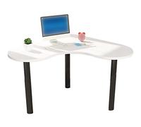 Escritorio esquinero para computadora en forma de L para espacios pequeños, escritorio de oficina y juegos que ahorra espacio con esquinas redondas, diseño blanco moderno (tamaño: 80 x 60 cm)