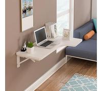 Escritorio esquinero para computadora, escritorio plegable de madera montado en la pared, escritorio de estudio simple, diseño de almacenamiento, mesa plegable flotante para oficinas, dormitorios