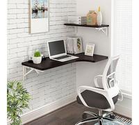 Escritorio esquinero para computadora, escritorio plegable de madera montado en la pared, escritorio de estudio simple, diseño de almacenamiento, mesa plegable flotante para oficinas, dormitorios,