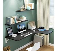 Escritorio esquinero plegable montado en la pared para computadora, mesa de hojas pequeñas, escritorio flotante plegable que ahorra espacio con soporte plegable de metal, oficina, dormitorio, cocina