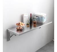 Escritorio flotante con soporte de hierro, mesa plegable montada en la pared para caravana, oficina, lavandería, estación de trabajo