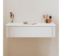 Escritorio Flotante De Madera, Pequeña Mesa De Maquillaje Mural para Dormitorio, Escritorio Colgante para Escribir Que Ahorra Espacio Escritorio Pared con Almacenamiento(60x40x18cm)