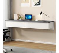 Escritorio flotante de maquillaje con cajones, tocador montado en la pared para almacenamiento y organización, escritorio esquinero blanco para entrada, dormitorio, sala de estar, espacio de trabajo