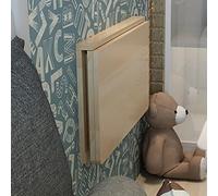 Escritorio flotante, mesa plegable de pared, madera de pino maciza, diseño plegable muy resistente, plegable para espacios pequeños, fácil instalación con tornillos