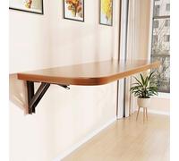 Escritorio flotante montado en la pared mesa plegable para espacios pequeños, madera maciza con soporte oculto de hierro fundido, ideal para lavandería y organización