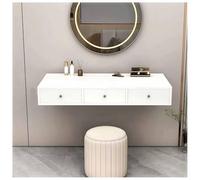 Escritorio flotante para laptop, mesa de maquillaje con cajón, moderno compartimento para oficina en casa para dormitorio y sala de estar, 100 x 40 x 16 cm