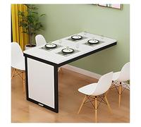 Escritorio flotante plegable montado en la pared que ahorra espacio, mesa de madera Murphy con hojas colgantes para laptop flotante para espacios pequeños y colores (blanco, 80 x 60 cm)