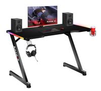 Escritorio gaming HUZARO HERO 2.5 LED RGB, 120x60x75cm, Soporte para bebidas, Gancho para auriculares, Escritorio PC, Informática, Pc gaming