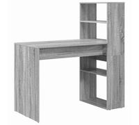 Escritorio Gris Sonoma Madera de ingeniería 113 x 54 x 120 cm | Estantes de tablero, acabado mate, líneas elegantes, limpieza con paño húmedo, uso diario