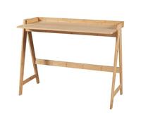 [en.casa] Escritorio con Anticaída Mesa Rectangular de Despacho Estudio Patas en Forma de A Mesa Ordenador máx. 50 kg Bambú 107 x 47 x 81 cm - Natural