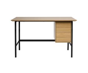 Escritorio industrial acabado en madera de roble y metal negro con 2 cajones L120 cm MAXENCE