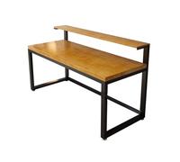 Escritorio,Industrial Escritorio De Computadora Madera Maciza, Oficina Moderno Con Estantería, Mesa Estudio Para El Hogar, Escritura, Juego, Patas Hierro Forjado Mesa Ordenador Gaming(120x60x75cm)