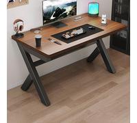 Escritorio industrial moderno para computadora de oficina en casa, construcción robusta de metal y madera, estilo rústico para estación de trabajo versátil, ideal para estudiantes, jugadores y