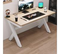 Escritorio industrial moderno para computadora de oficina en casa, construcción robusta de metal y madera, estilo rústico para estación de trabajo versátil, ideal para estudiantes, jugadores y