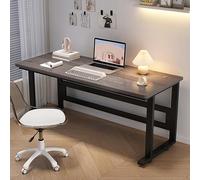 Escritorio industrial moderno para computadora, mesa simple de metal y madera para laptop para oficina en casa, estudio, juegos y escritura, 31.5 x 20 pulgadas (marrón) - Elegante estación de trabajo