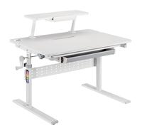 Ergo Office ER-483 Escritorio Infantil de Altura Regulable, Inclinable, Gancho Adicional, Portalibros, Gris, Carga MAX 40kg, 900x600mm