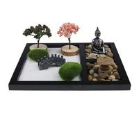 Escritorio jardín zen, jardín zen para escritorio, Meditation en miniatura Meditación de Arte Jardín de jardín, Tablero de decoración zen artística para el hogar, entrada, negocios, sala de estar, sal