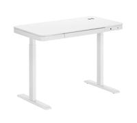 Escritorio Kimex motorizado 118 x 60 cm blanco con cajón y cargador inalámbrico