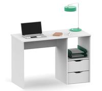 Escritorio Mesa de Ordenador 76x115x50cm, 2 Cajones, Oficina, Habitación Juvenil