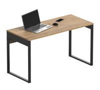 briebe Escritorio, Mesa de Ordenador Oficina, Estudio, Patas Estructura Metálica 76x135x60cm (Alto x Ancho x Profundo) Diseño Industrial, Desk, Smuk Roble Gold/Negro