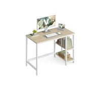 VASAGLE Escritorio, Mesa de Trabajo, Estilo Moderno, para Estudio Dormitorio Salón Oficina, 100 x 50 x 76 cm, Beige Natural y Blanco Perla LWD046L01