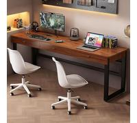 Escritorio, Mesa Oficina Pequeña y Estación Trabajo, Mesa para Teletrabajo, table，de fácil manejo，con Cajonera，Mesa de Ordenador para Oficina en Casa, Estudio y Gaming(Walnut,100*40cm(39*16in))