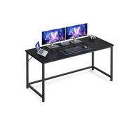 Escritorio Mesa para Teletrabajo 60 x 135 x 76 cm Estilo Industrial Negro Ébano y Negro Tinta