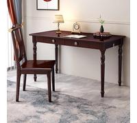 Escritorio Minimalista de Roble Macizo de 31" para oficinas pequeñas en casa. Elegante Espacio de Trabajo con cajón de Almacenamiento. Diseño Moderno para un Trabajo eficiente y organizado.