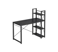 Escritorio con Estantes a Derecha o Izquierda para Estudio Oficina en Casa FÁcil Montaje, Negro Ébano / 56 x 120 x 120 cm