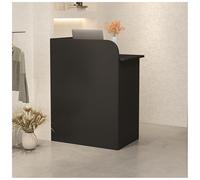 Escritorio moderno con cable con cerradura y asas de metal de 80 cm de altura, piel de oficina para uso empresarial