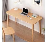 Escritorio Moderno de Madera Maciza - 80 cm de Largo x 49 cm de Ancho - Estación de Trabajo para computadora en casa, diseño Minimalista, Estilo Sencillo, sin cajón ni sillas.