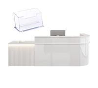 Escritorio moderno de madera maciza con Ders, bandeja para teclado y lámpara LED, perfecto para salones de belleza y cajeros, diseño (lado derecho, 150 x 60 x 100 cm)