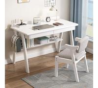 Escritorio moderno de madera maciza de mediados de siglo con 2 estantes y estantes Slish Home Office Wortat Cuter Desk con Hoo para mejorar la nizat