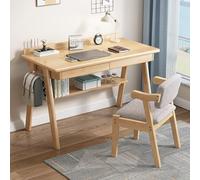 Escritorio moderno de madera maciza de mediados de siglo con 2 estantes y estantes Slish Home Office Wortat Cuter Desk con Hoo para un nizat eficiente