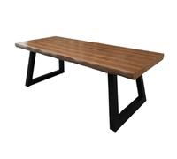 Escritorio moderno de madera para oficina en casa, 180 x 80 x 75 cm, marco de hierro resistente, estación de trabajo de 5 cm de grosor, elegante mesa de computadora, diseño ergonómico, espacio de