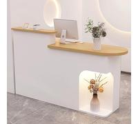 Escritorio moderno LED para recepción con mostrador de venta al por menor con armario Ders & Sto Slish White Chut Cajero Mesa para oficina y vestíbulo 90 x 50 x 10 cm