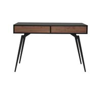 Escritorio moderno negro mate y contrachapado de nogal TRIPOLI