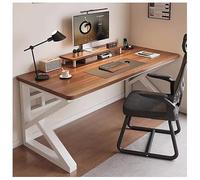 Escritorio moderno para computadora de oficina en casa, escritorio ejecutivo para juegos con patas de acero al carbono, elegante diseño negro/blanco para estudio y dormitorio (80 x 60 cm)