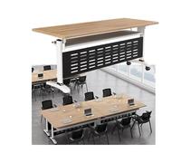 Escritorio moderno para sala de juntas con gran espacio para las piernas y marco de metal, perfecto para decoración en casa, oficina, estudio o sala de estar, color marrón (63 x 20 x 30 pulgadas)