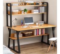 Escritorio moderno y elegante para computadora con gabinete, elegante estación de trabajo de oficina en casa para un trabajo eficiente, almacenamiento y nización, perfecto para espacios pequeños y