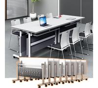 Escritorio modular de capacitación, mesa de oficina, mesa de conferencias plegable, paquete de 1/2/4/6/8 mesas de conferencia trapezoidales combinables, escritorio de computadora, mesas de reunión m