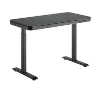 Escritorio motorizado Kimex 118x60 cm negro con cajón y cargador inalámbrico