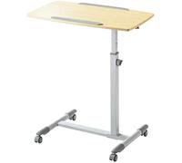 Escritorio móvil con altura ajustable y ruedas bloqueables, mesa plegable para espacios pequeños, portátiles y tabletas